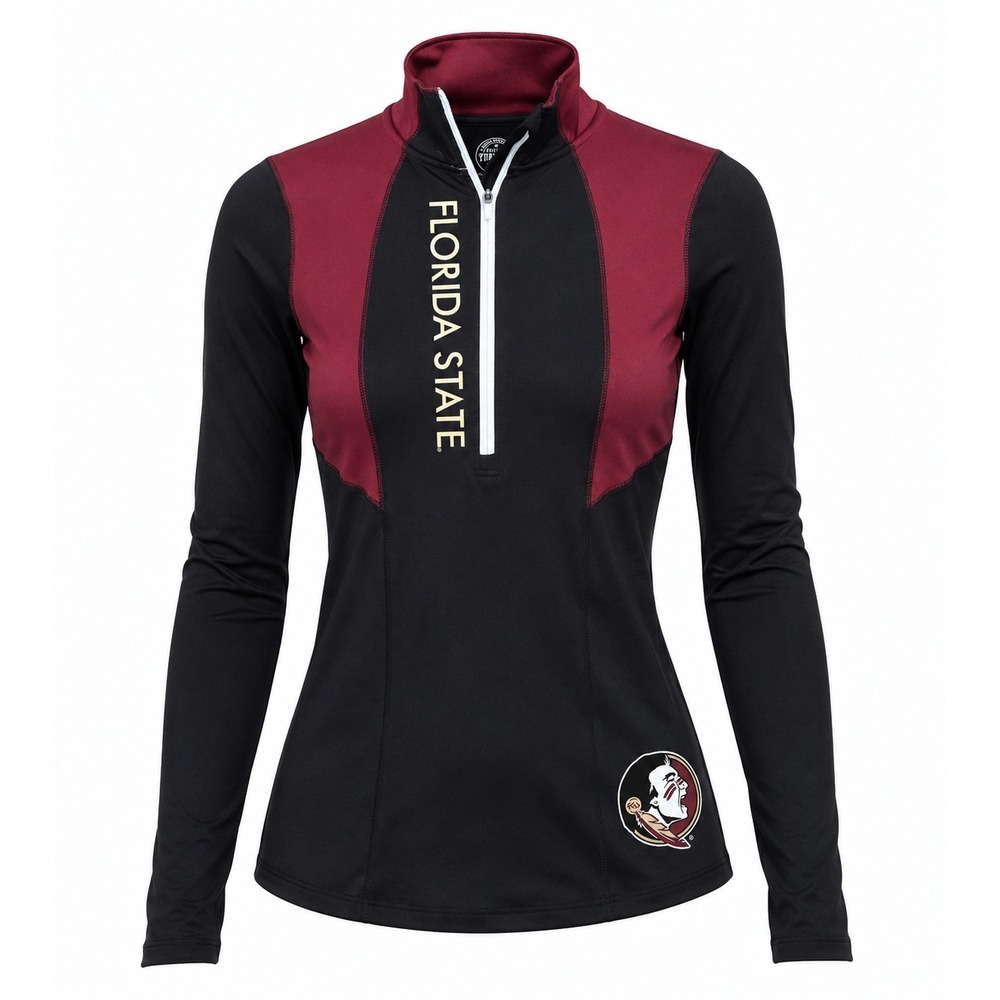 Florida State Seminoles Quarter Zip Pullover Women's Small Garnet Black Athletic